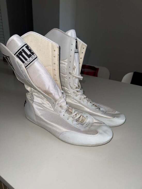 Title Boxing White Hi-Top Boxing Shoes Size 13 main image 5